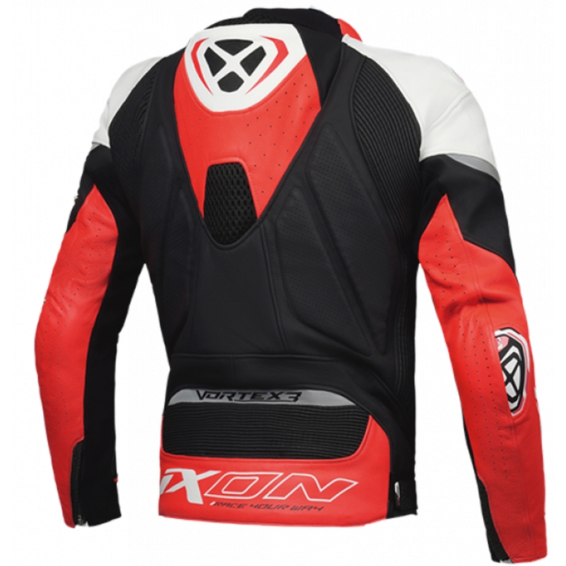 IXON Vortex 3 motoros bőrkabát fekete-fehér-piros