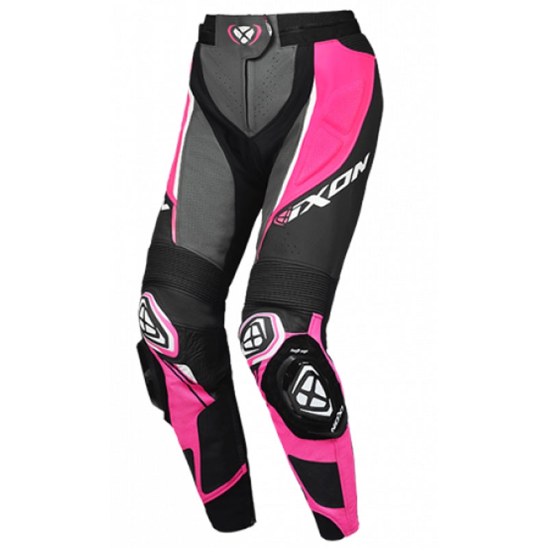 IXON Vortex 3 női motoros bőrnadrág fekete-rózsaszín-fehér