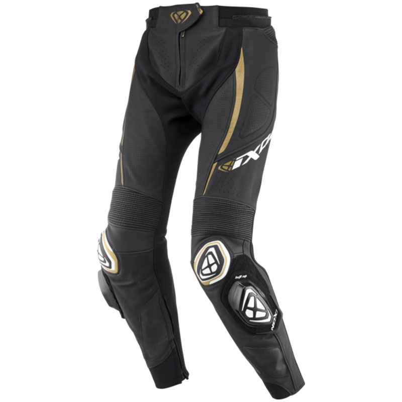 IXON Vortex 3 női motoros bőrnadrág fekete-fehér-arany