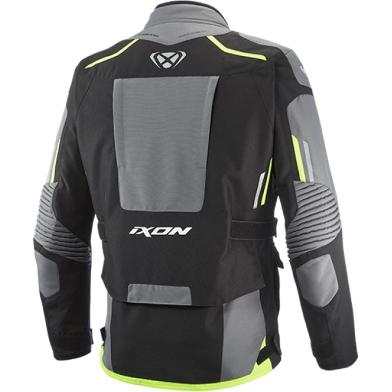 IXON Midgard motoros kabát fekete-szürke-fluo sárga