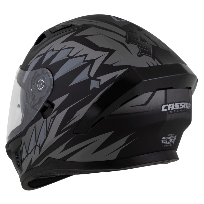 Cassida Orbit Strix zárt motoros bukósisak matt fekete-szürke