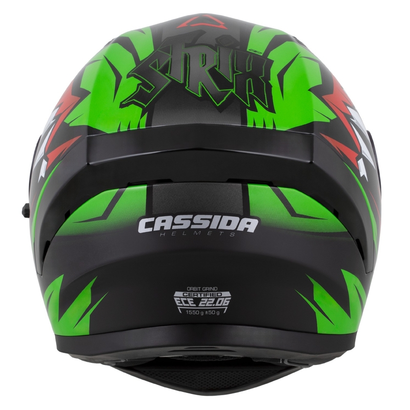 Cassida Orbit Strix zárt motoros bukósisak piros-zöld-szürke-fehér-fekete