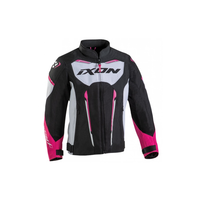 IXON Striker Air gyerek motorkerékpár kabát fekete-fehér-rózsaszín