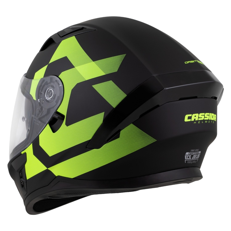 Cassida Orbit Grind zárt motoros bukósisak matt fekete-fluo sárga