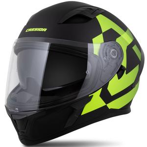 Cassida Orbit Grind zárt motoros bukósisak matt fekete-fluo sárga