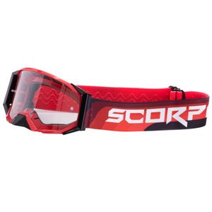 Scorpion E24 motokrossz szemüveg piros-fekete átlátszó plexivel