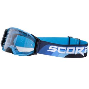Scorpion E24 motokrossz szemüveg kék-fekete átlátszó plexivel