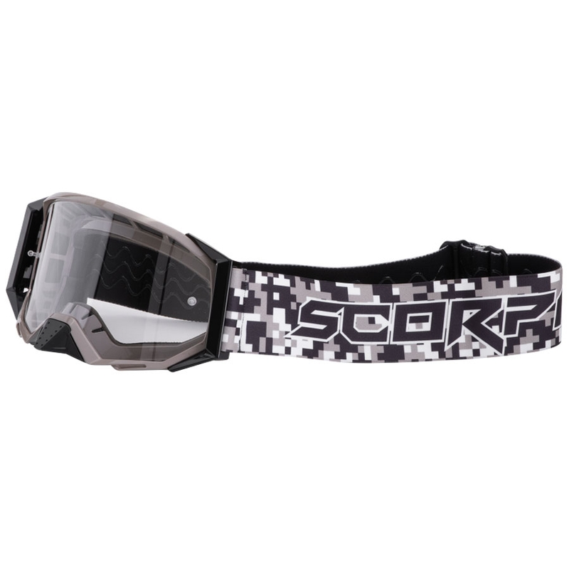 Scorpion E24 motokrossz szemüveg camo átlátszó plexivel