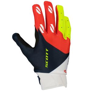 SCOTT EVO RACE motokrossz kesztyű kék-piros-fluo sárga