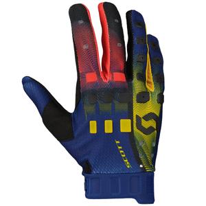 SCOTT Podium PRO motokrossz kesztyű piros-sárga-kék