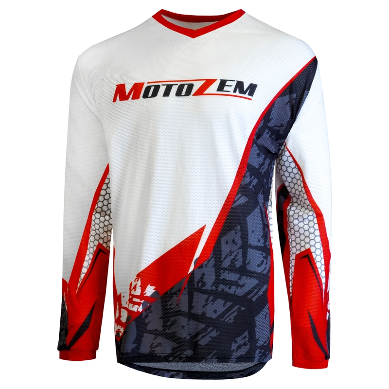 MotoZem Ground MX motocross mez fehér-fekete-piros