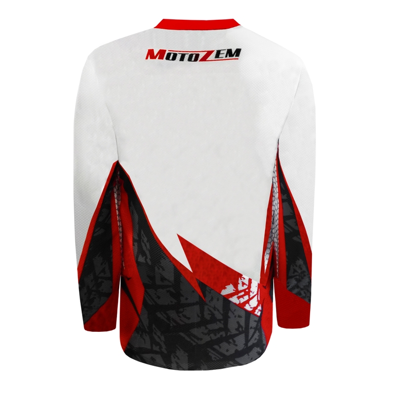 MotoZem Ground MX motocross mez fehér-fekete-piros