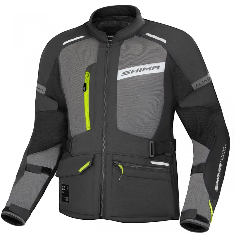 Shima Alpha motoros kabát fekete-szürke-fluo sárga