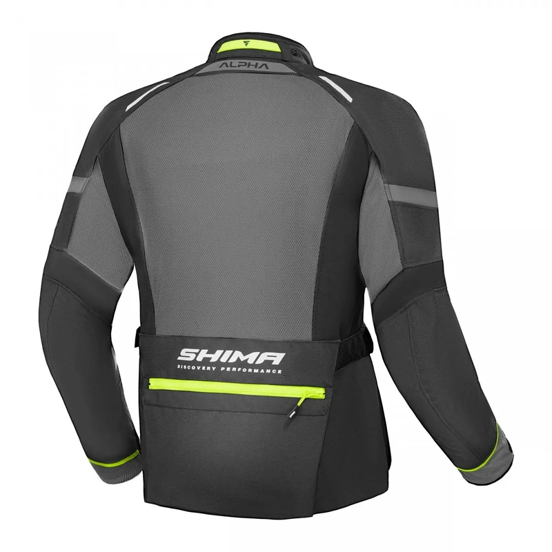 Shima Alpha motoros kabát fekete-szürke-fluo sárga