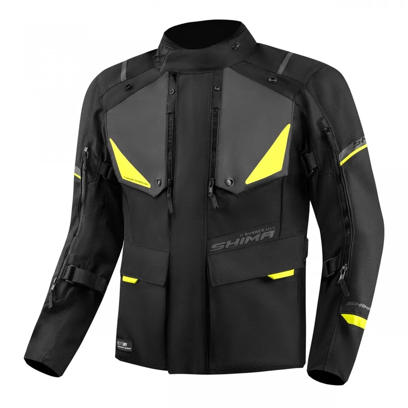 Shima Runner motoros kabát fekete-fluo sárga