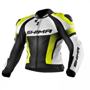 Shima STR motoros kabát fekete-fehér-fluo sárga akció kiárusítás