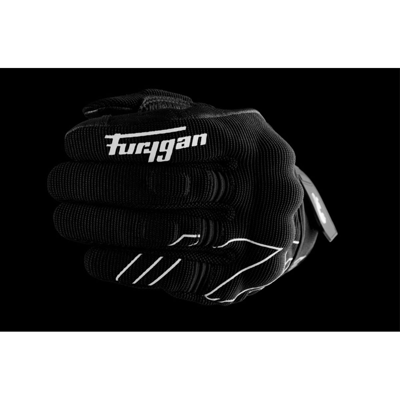 Furygan Jet Neon D3O motoros kesztyű fekete-fehér