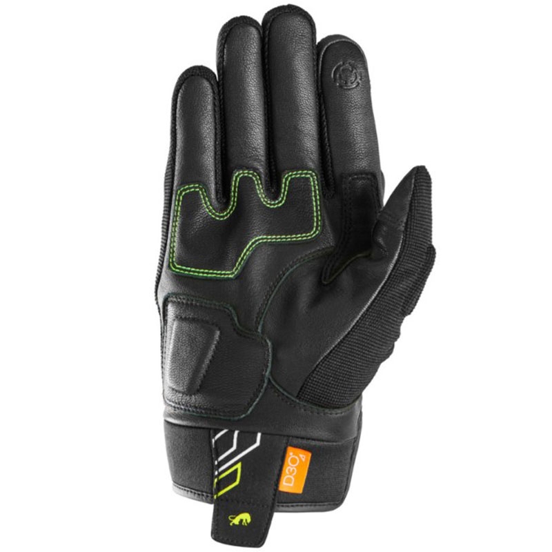 Furygan Jet Neon D3O motoros kesztyű fekete-fehér-fluo sárga
