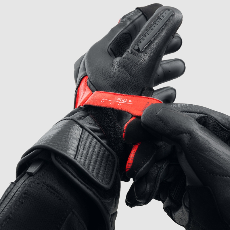 Rebelhorn Viper motoros kesztyű fekete-szürke-fluo piros