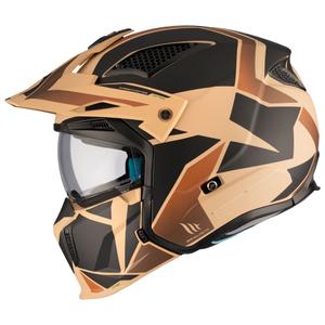 MT Streetfighter SV S P1R B9 nyitott bukósisak arcmaszkkal fekete-barna-bézs