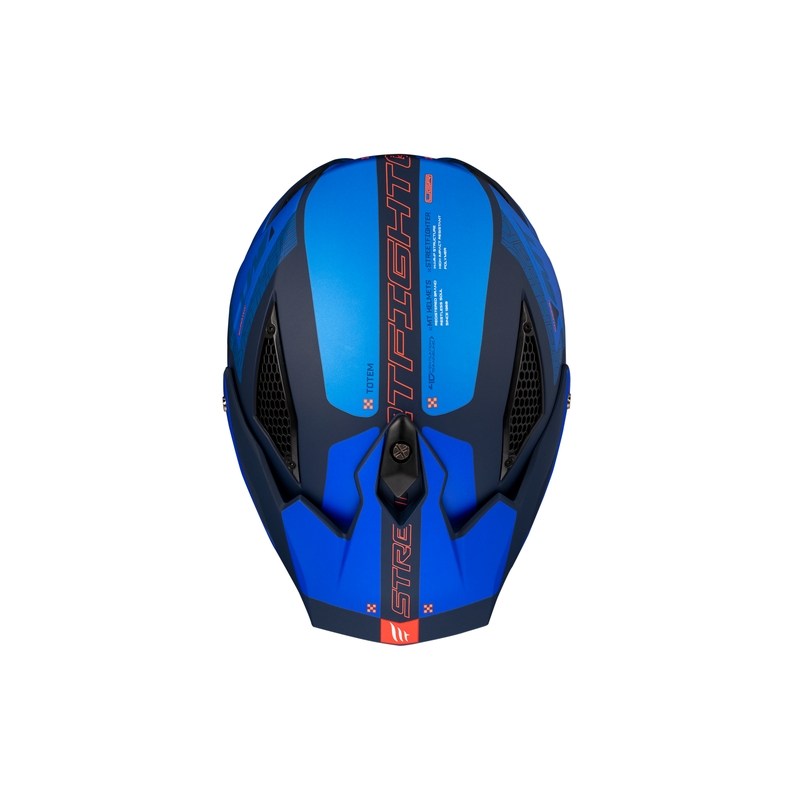MT Streetfighter SV Totem C17 levehető állú bukósisak fehér-kék