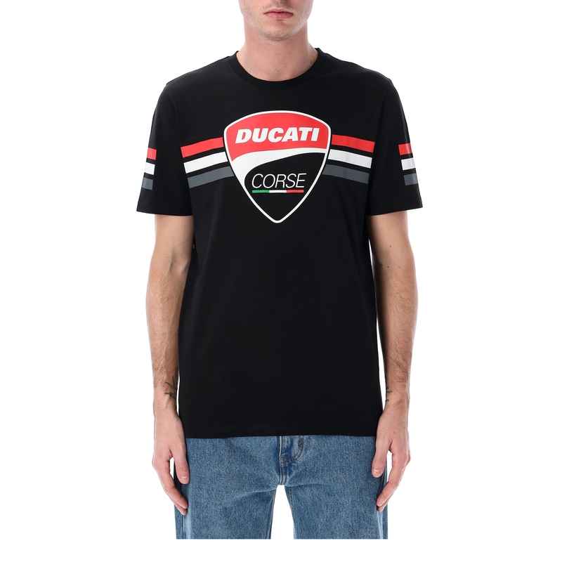 Ducati Stripes Badge póló fekete