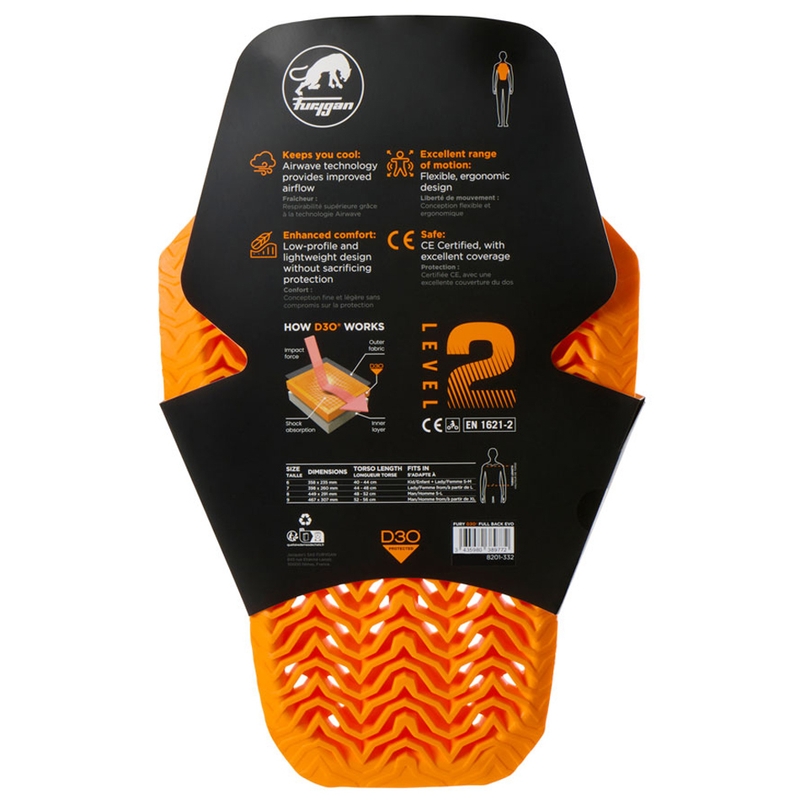 Furygan Full Back Fury D3O® EVO gerincprotektor