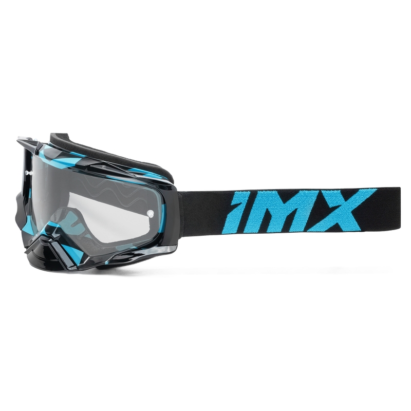 iMX Dust Graphic motokrossz szemüveg fekete-kék, átlátszó plexivel