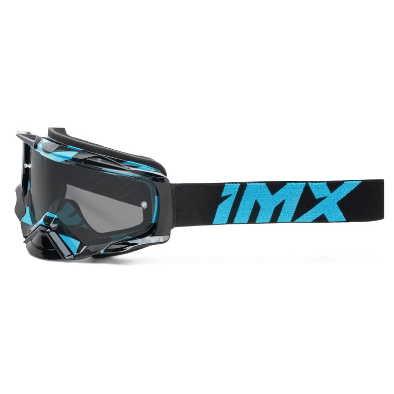 iMX Dust Graphic motokrossz szemüveg fekete-kék, átlátszó plexivel