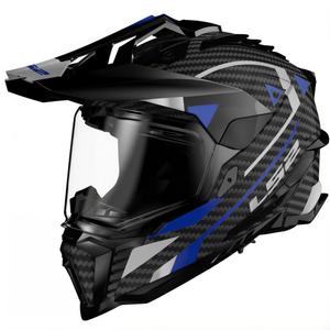 LS2 MX701 C Explorer Adventure motoros enduro bukósisak kék