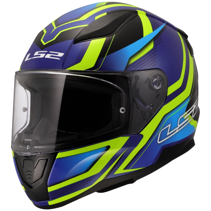 LS2 FF353 Rapid II Flitz zárt motoros bukósisak fluo sárga-kék