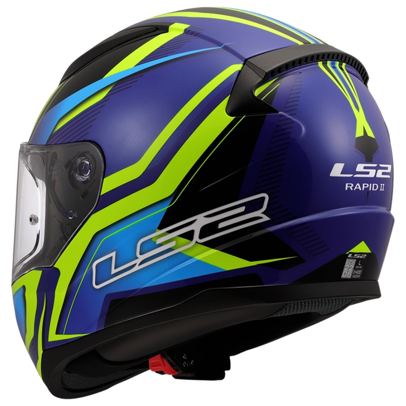 LS2 FF353 Rapid II Flitz zárt motoros bukósisak fluo sárga-kék