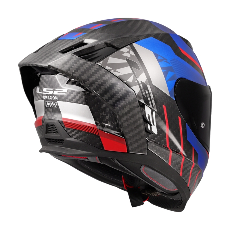 LS2 FF807 Dragon Trax zárt motoros bukósisak kék-piros