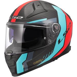 LS2 FF811 Vector II C Grid zárt motoros bukósisak piros-türkizkék