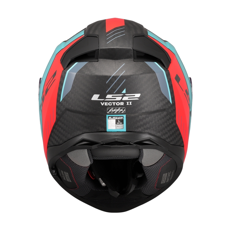 LS2 FF811 Vector II C Grid zárt motoros bukósisak piros-türkizkék