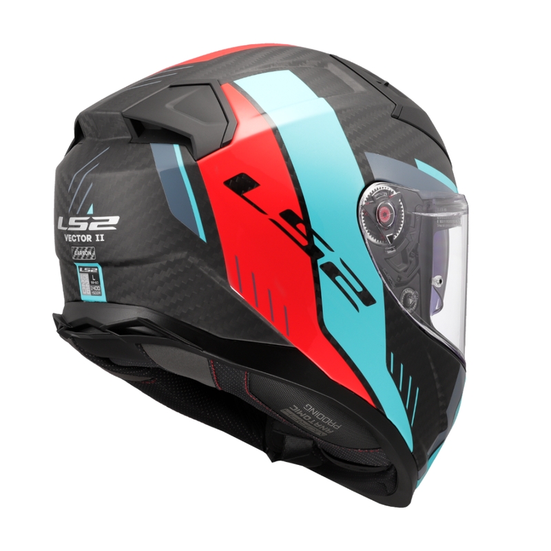 LS2 FF811 Vector II C Grid zárt motoros bukósisak piros-türkizkék