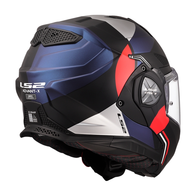 LS2 FF901 Advant X Ultra hátrahajtható állú motoros bukósisak kék-piros