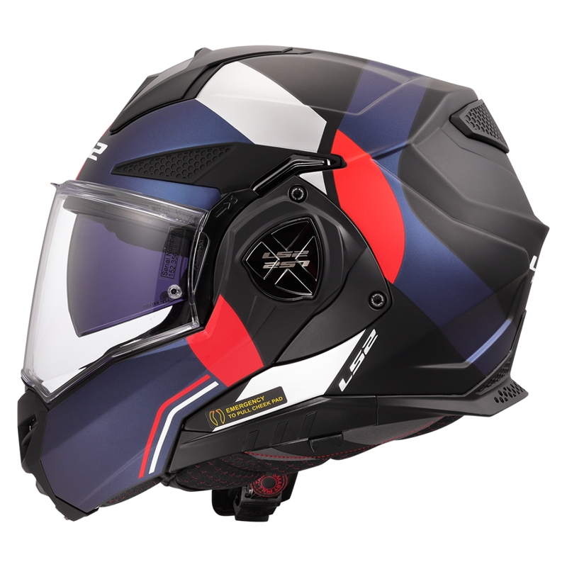 LS2 FF901 Advant X Ultra hátrahajtható állú motoros bukósisak kék-piros