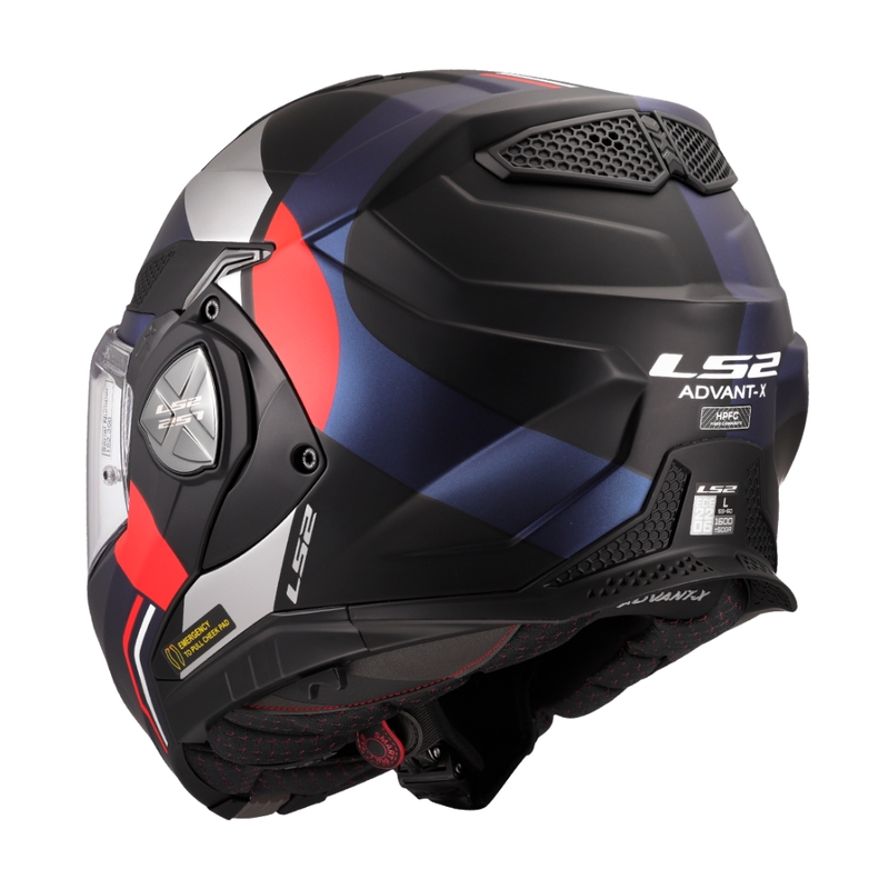 LS2 FF901 Advant X Ultra hátrahajtható állú motoros bukósisak kék-piros
