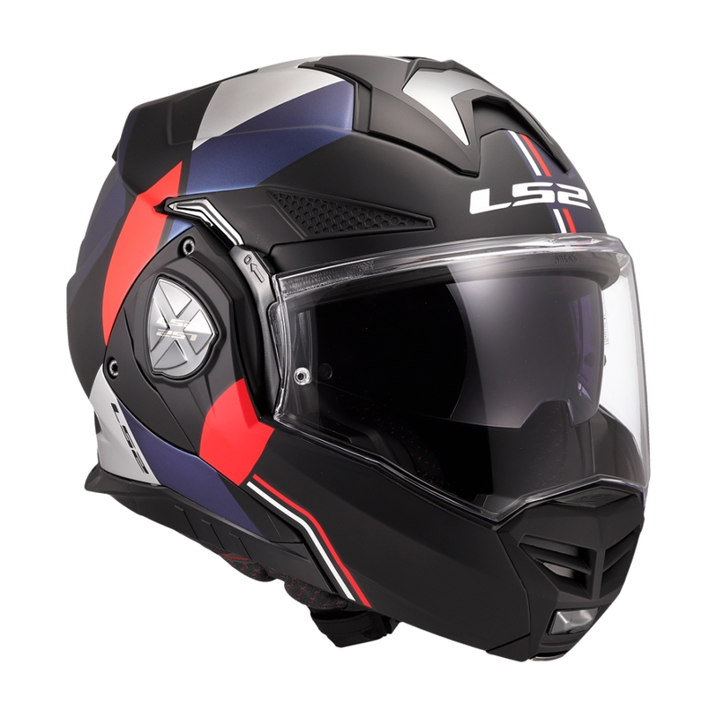 LS2 FF901 Advant X Ultra hátrahajtható állú motoros bukósisak kék-piros