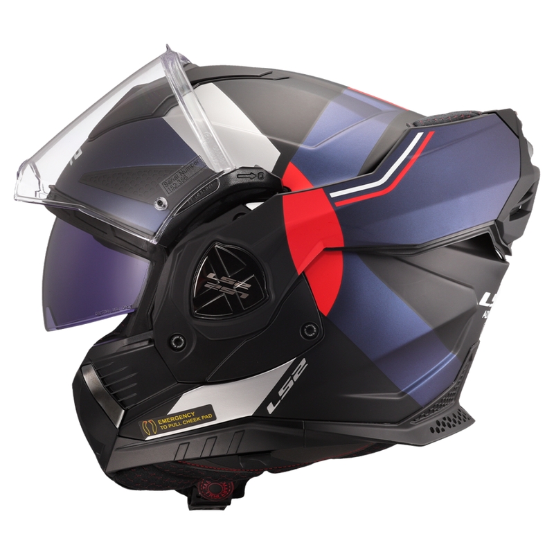 LS2 FF901 Advant X Ultra hátrahajtható állú motoros bukósisak kék-piros