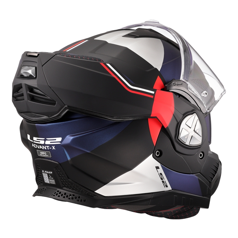 LS2 FF901 Advant X Ultra hátrahajtható állú motoros bukósisak kék-piros