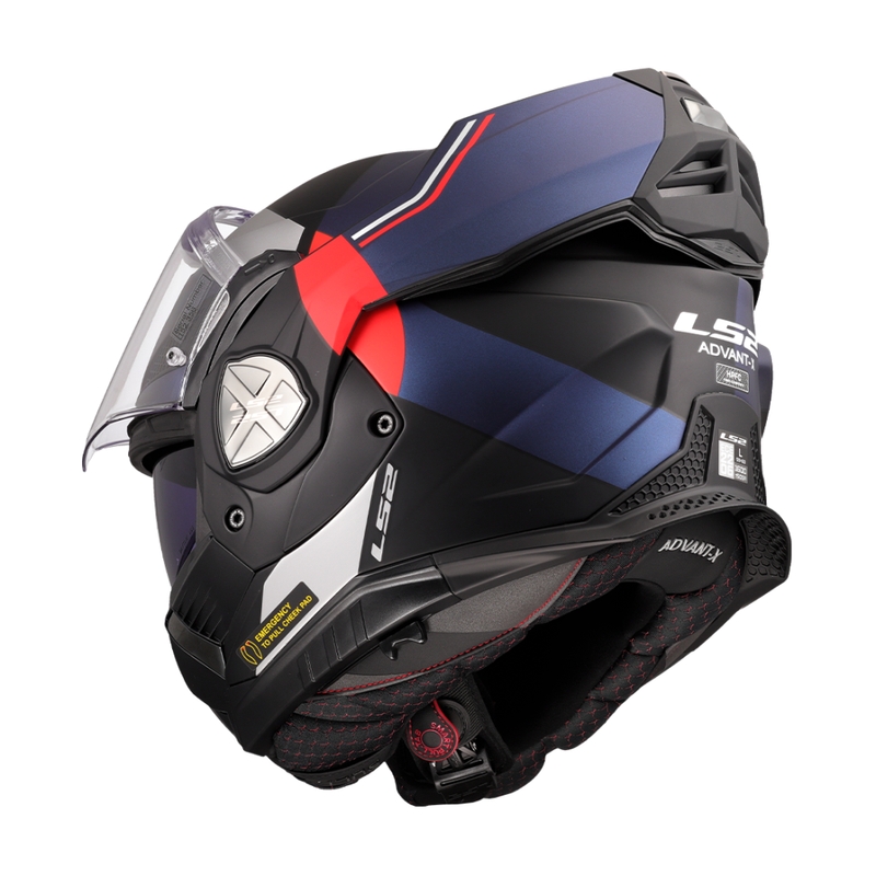 LS2 FF901 Advant X Ultra hátrahajtható állú motoros bukósisak kék-piros