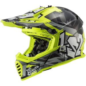 LS2 MX437 Fast EVO Mini Crusher gyerek motokrossz bukósisak fekete-sárga