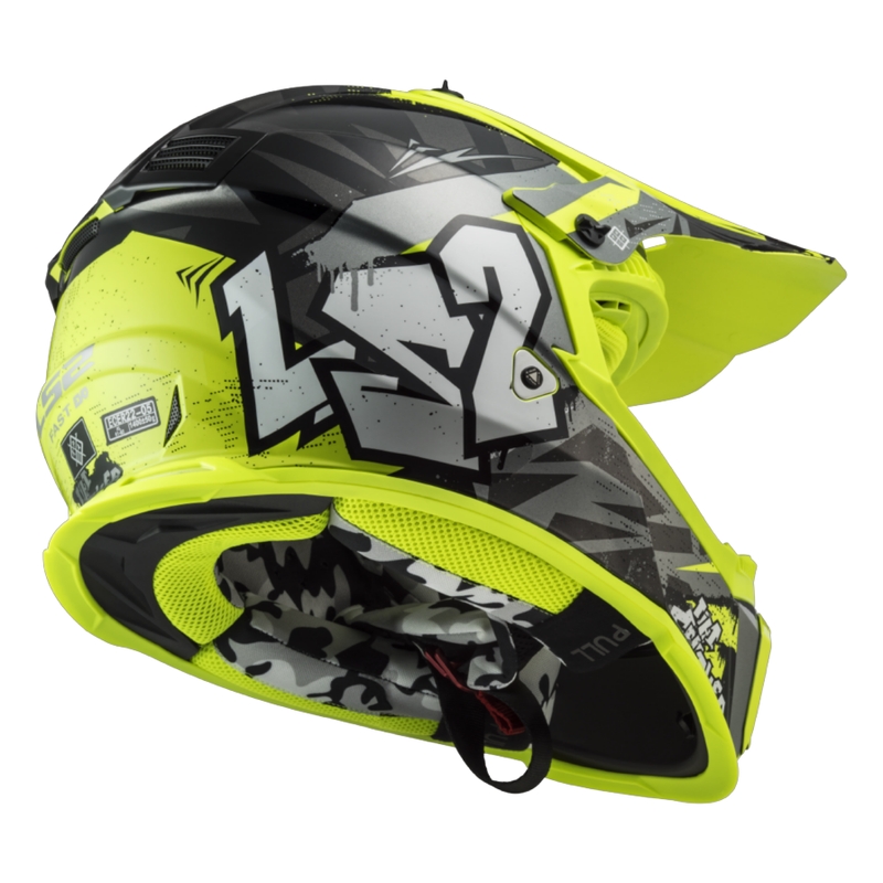 LS2 MX437 Fast EVO Mini Crusher gyerek motokrossz bukósisak fekete-sárga