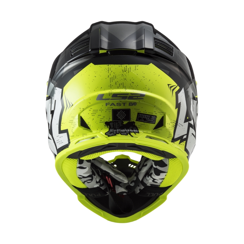 LS2 MX437 Fast EVO Mini Crusher gyerek motokrossz bukósisak fekete-sárga