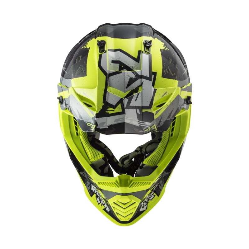 LS2 MX437 Fast EVO Mini Crusher gyerek motokrossz bukósisak fekete-sárga