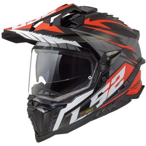 LS2 MX701 Explorer Spire enduro motoros bukósisak szürke-piros