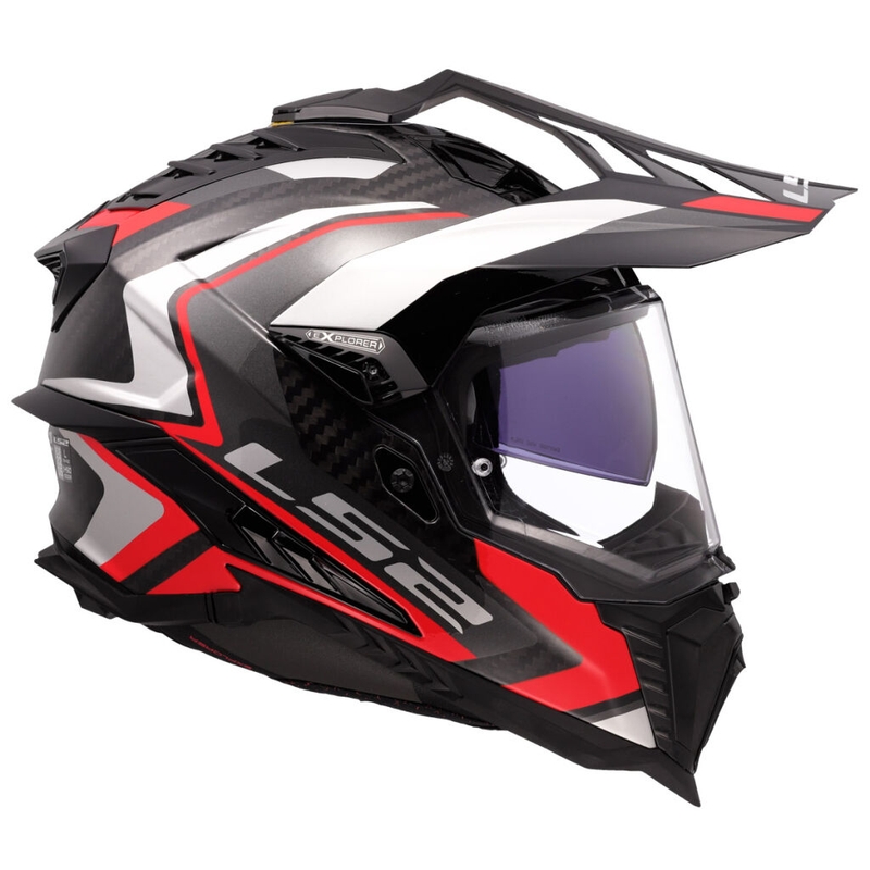 LS2 MX701 Explorer C Frontier II enduro motoros bukósisak piros