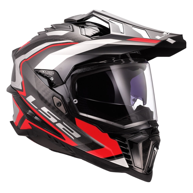 LS2 MX701 Explorer C Frontier II enduro motoros bukósisak piros